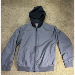 Hawke Performance Jacket Men's Small Gray Lined Pockets Hooded